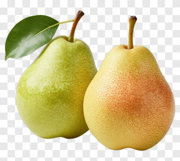 Two Pears With A Leaf PNG