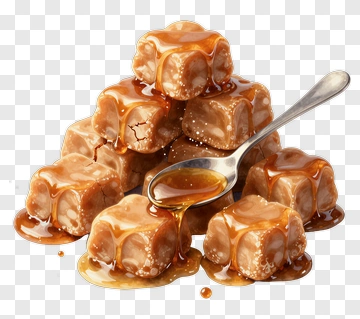 Caramel Sugar Cubes With Syrup PNG