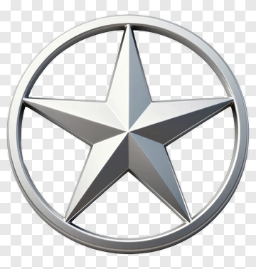 Silver Star Logo Emblem PNG