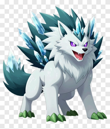 Ice Wolf With Crystal Spikes PNG