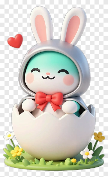Cute Rabbit In Egg PNG