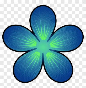 Blue And Green Flower PNG