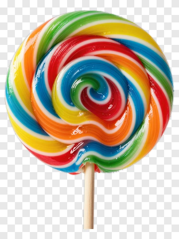 Colorful Swirl Lollipop PNG