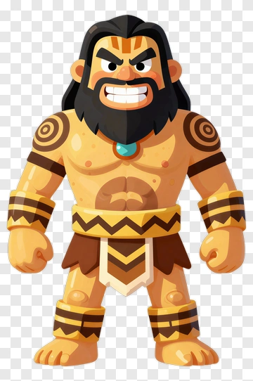 Fierce Tribal Warrior Character PNG