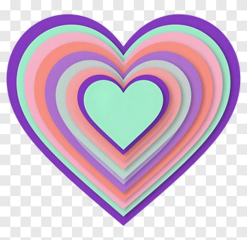 Stacked Heart Design PNG