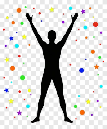 Celebrating With Joyful Silhouette PNG