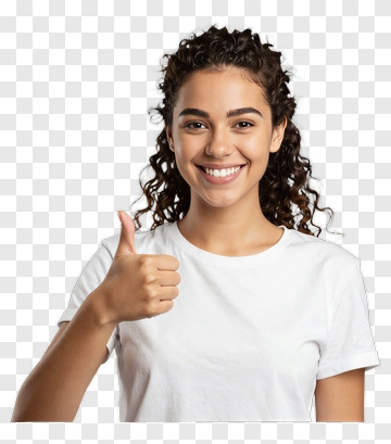 Young Woman Giving Thumbs Up PNG