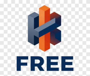 Abstract 3D Logo Featuring Orange And Blue Cubes PNG