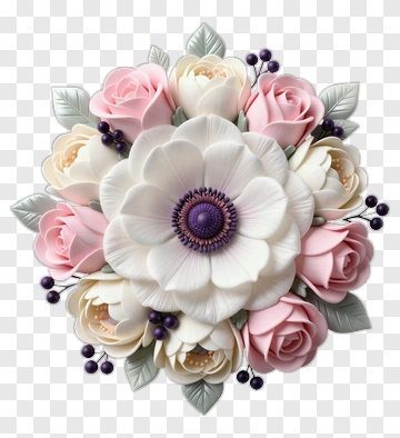 Floral Arrangement With Anemone And Roses PNG