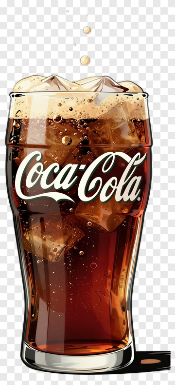 Coca-Cola In A Glass With Ice PNG