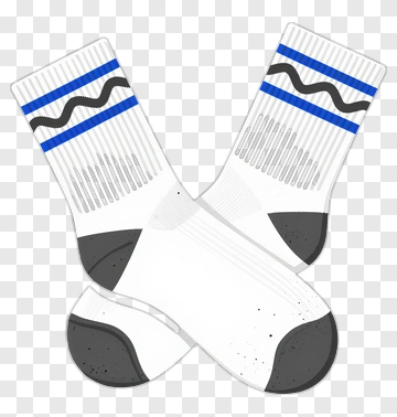 White Socks With Blue And Black Stripes PNG