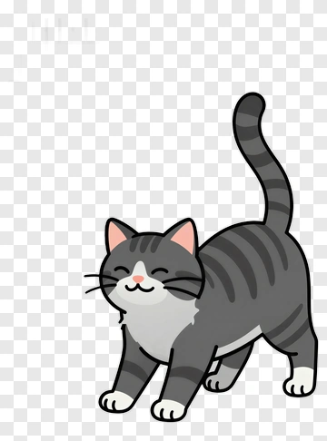 Cute Gray Cat PNG