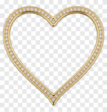 Gold Heart Pendant With Diamonds PNG