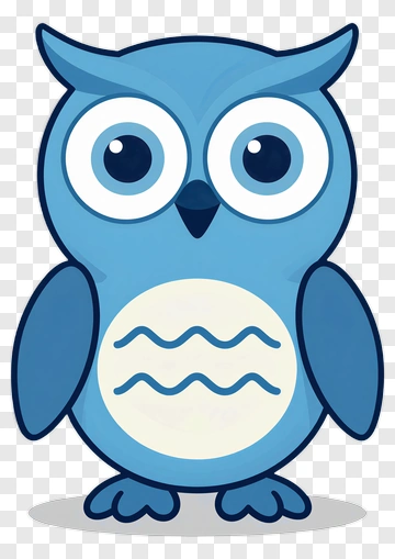 Blue Cartoon Owl PNG