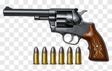 Revolver With Ammunition PNG