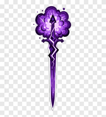 Purple Sword With Energy Explosion PNG