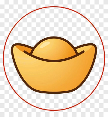 Gold Ingot In Red Circle PNG