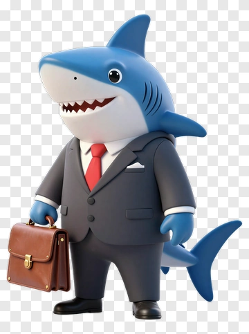 Business Shark With Briefcase PNG