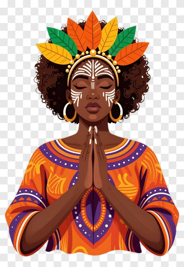 African Woman In Traditional Attire PNG