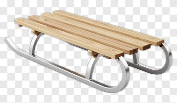 Wooden Sled With Metal Frame PNG