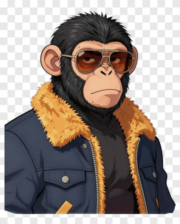 Monkey In Sunglasses And Jacket PNG
