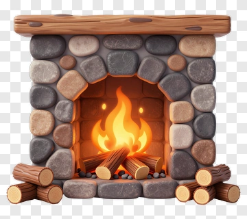 Cozy Fireplace With Burning Logs PNG