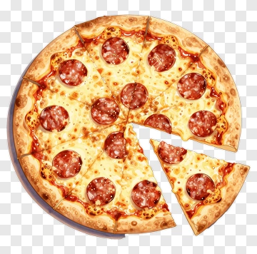 Pepperoni Pizza With One Slice Removed PNG
