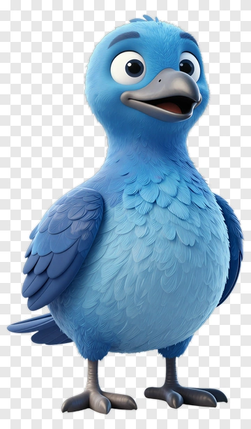 Blue Cartoon Bird PNG