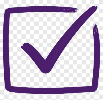 Purple Hand-Drawn Checkmark PNG