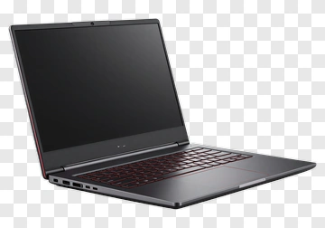 Black Laptop With Red Accents PNG