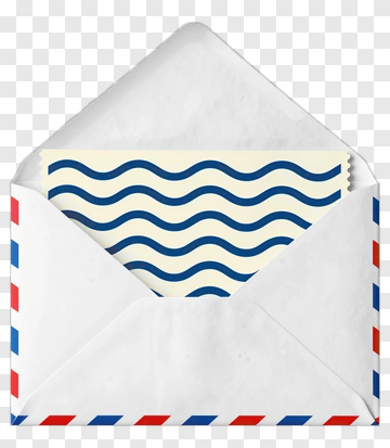 Open Envelope With Wavy Stamp PNG
