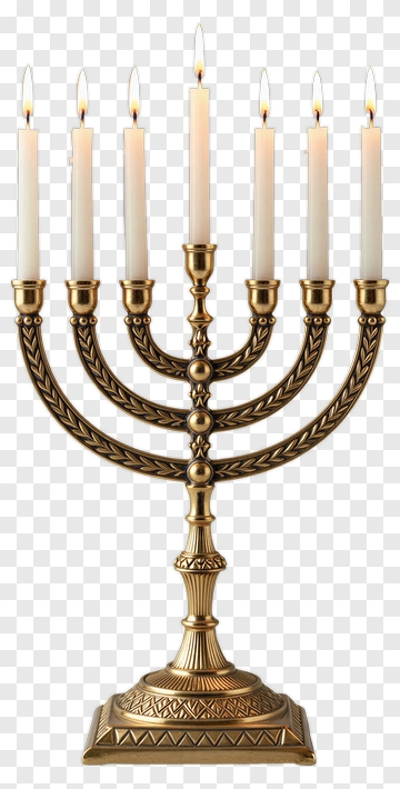 Golden Menorah With Burning Candles PNG