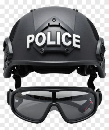 Police Helmet And Goggles Set PNG