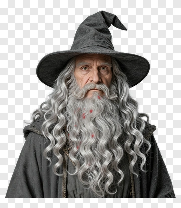 Wizard With Long Gray Beard PNG