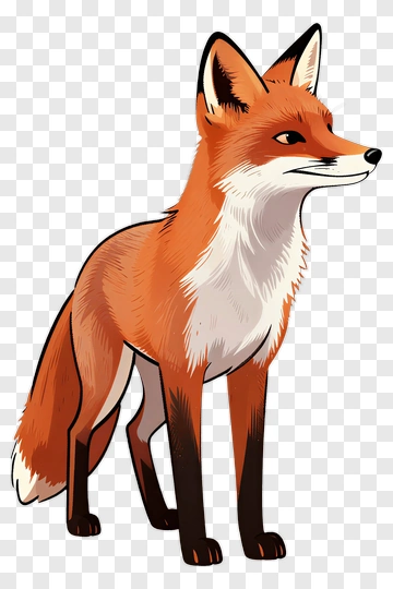Cute Orange Fox Illustration PNG