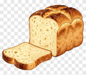 Golden Bread Loaf With Slice PNG