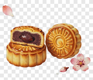 Delicious Mooncake With Cherry Blossom PNG
