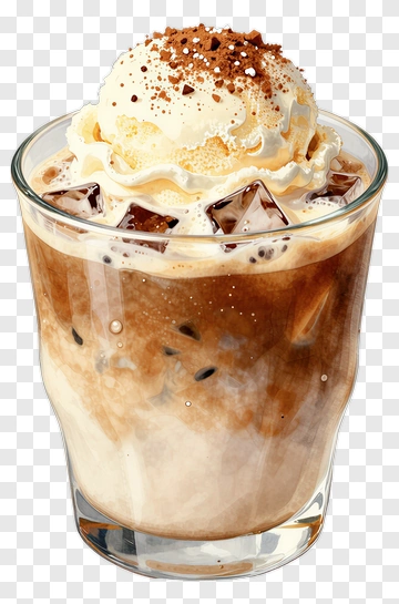 Iced Coffee With Ice Cream PNG