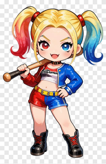 Harley Quinn With Baseball Bat PNG