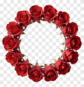 Heart-shaped Arrangement Of Red Roses PNG