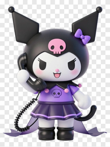 Kuromi Holding A Phone PNG