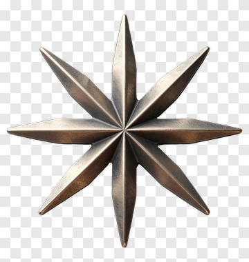 Metallic Star Ornament PNG