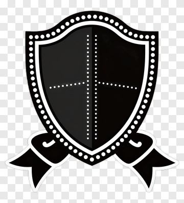 Black And White Shield With Ribbon PNG