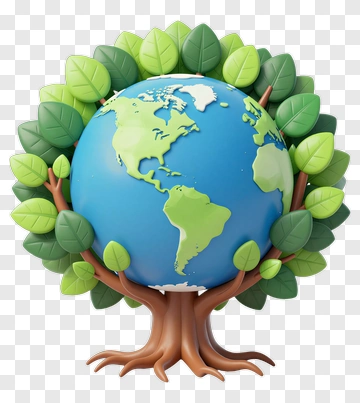 Earth Globe Surrounded By Tree PNG