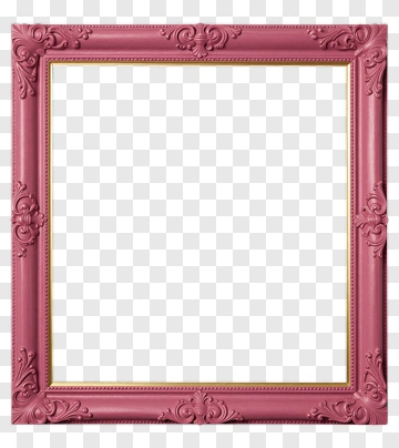 Pink Picture Frame With Gold Trim PNG
