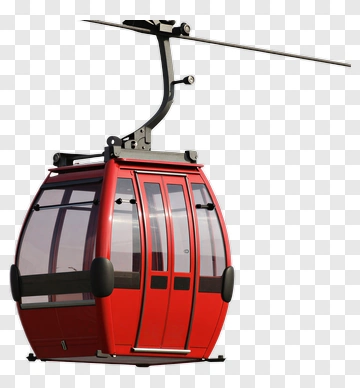Red Cable Car Hanging In Air PNG