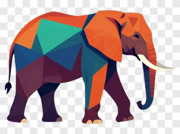 Geometric Elephant PNG