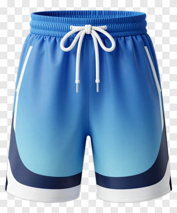 Blue Gradient Swim Trunks With White Drawstring PNG