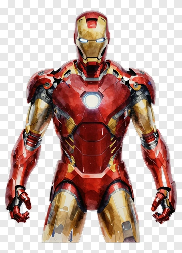 Iron Man In Red And Gold Armor PNG
