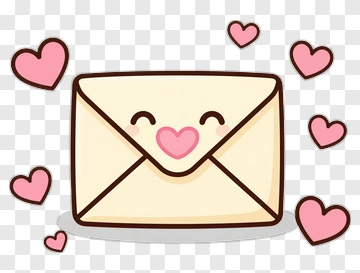 Cute Envelope With Heart Eyes PNG